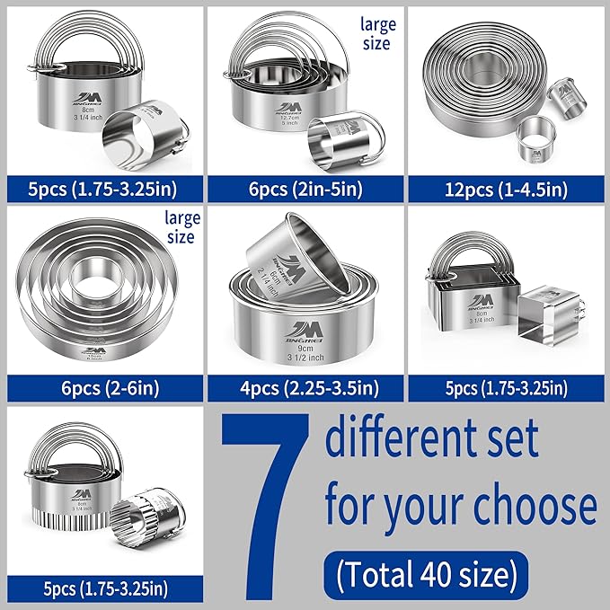 Biscuit Cutter Set for baking 2inch 2.5inch 3inch 3.5inch 4inch 5inch large - Image 6