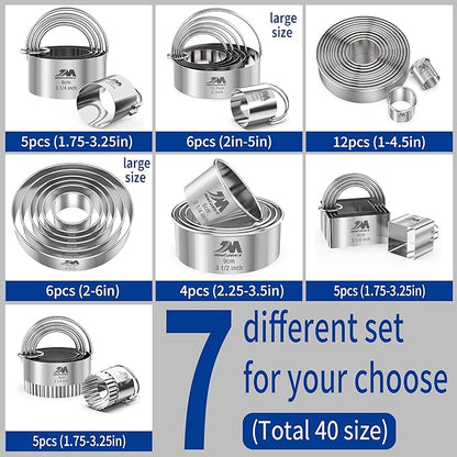 Biscuit Cutter Set for baking 2inch 2.5inch 3inch 3.5inch 4inch 5inch large - Image 6