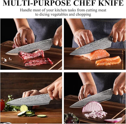 Sunnecko 8 Inch Chef Knife, Professional Japanese Style Kitchen Knife - Image 7