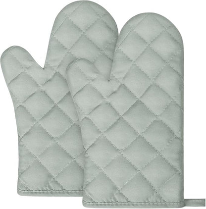 AUAUY Grey Oven Mitts, 1 Pair Kitchen Mittens, 392F Heat Resistant Non-Slip by AUAUY
