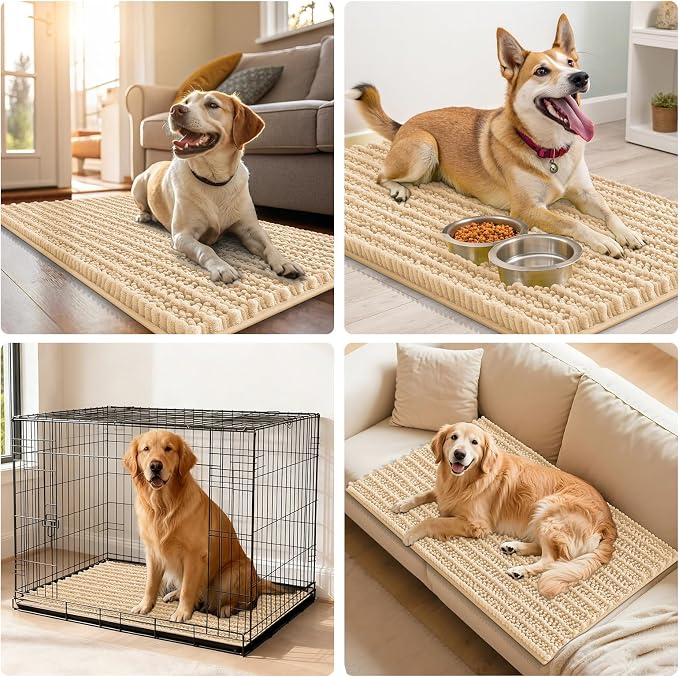 Smiry Dog Door Mat for Muddy Paws 71x46, Absorbent Dirt Trapper, Non-Slip - Image 7