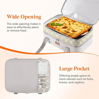 Lifewit Insulated Double Decker Casserole Carrier, Lasagna Lugger Holder - Image 5