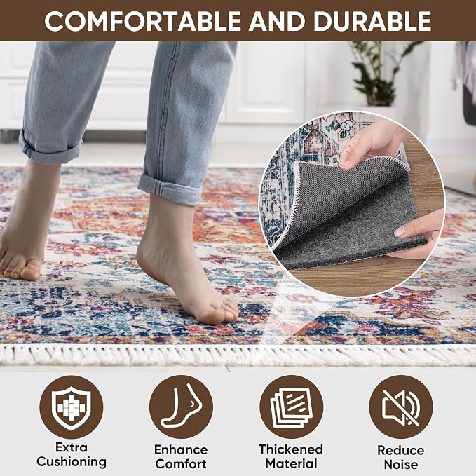BALEINE 8x10 Ft Non Slip Rug Pad Gripper, 1/4" Thick Felt and Rubber Gripper - Image 8