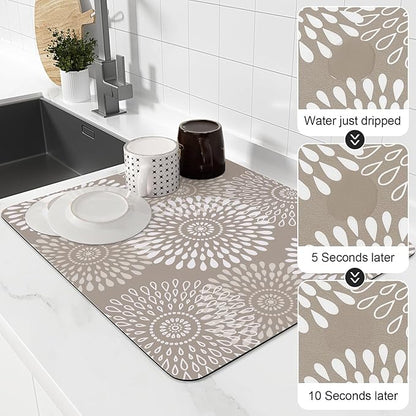 LuxStep Dish Drying Mat Super Absorbent Kitchen Counter Mat Rubber Backing - Image 4
