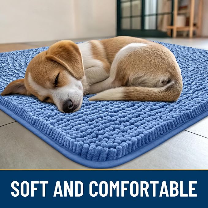 Smiry Dog Door Mat for Muddy Paws 30x20, Absorbent Dirt Trapper, Non-Slip - Image 2