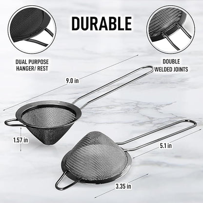 Zulay Kitchen 304 Stainless Steel Fine Mesh Strainer - Image 8