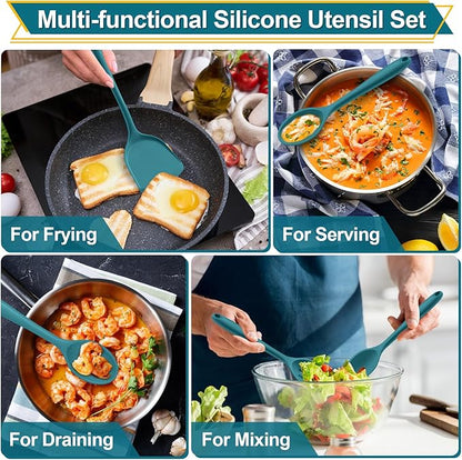 P&P CHEF Kitchen Utensil Set, 4 Pieces Non-stick Silicone Cooking Utensils - Image 5