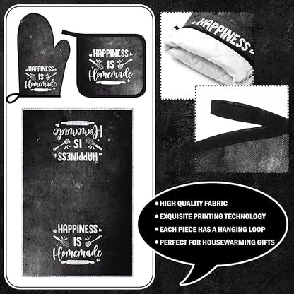 Leinuosen 8 Pcs Kitchen Towels and Oven Mitts Sets Pot Holders Dishcloths Set - Image 5