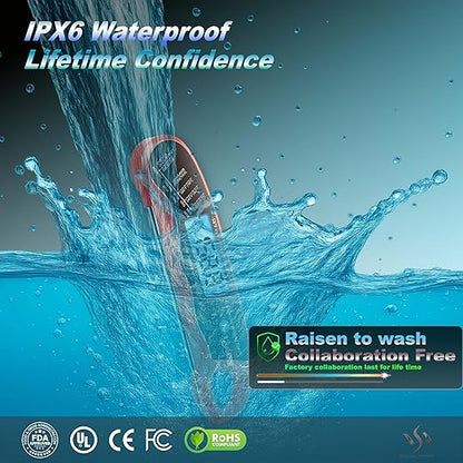 0.6S Instant Read Digital Meat Thermometer Probe/Pen，Factory‑Calibrated/Waterproof/Backlit/Magnetic/Flip Display/Motion Sensor:Outdoor BBQ, Barbecue Grilling, Smoking, Oven, Baking, Oil, Candy