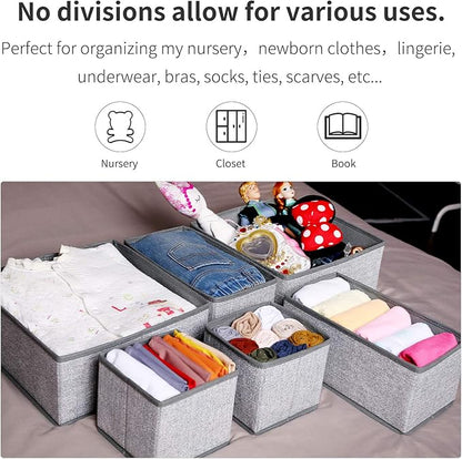 Criusia Foldable Underwear Drawer Organizer, Closet Dividers, Storage Box - Image 6