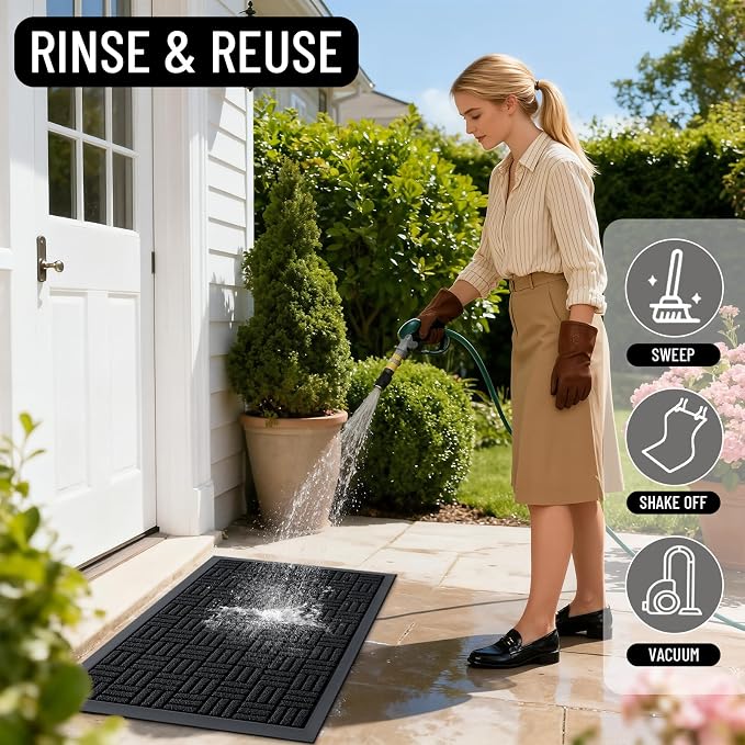 OLANLY Front Door Mat Outside Entrance 29.5x17, Heavy Duty Sturdy Natural - Image 9