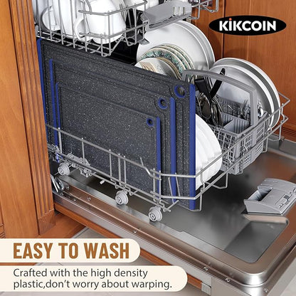 Kikcoin Plastic Cutting Boards for Kitchen, 3-Piece Large Cutting Board Set - Image 6