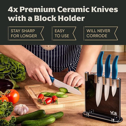 Vos Ceramic Knife Set with Block, Ceramic Knives Set - Image 2