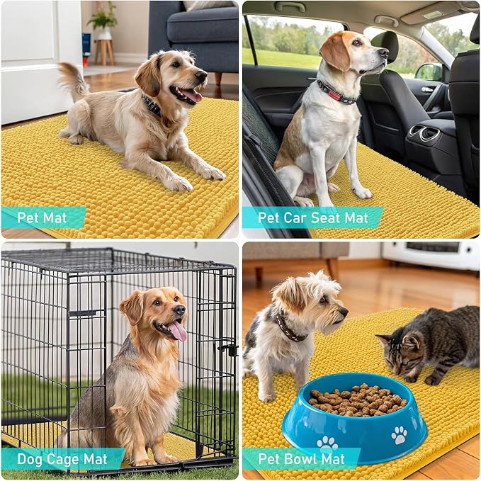 OLANLY Dog Door Mat for Muddy Paws 44x24, Absorbs Moisture and Dirt, Absorbent - Image 7