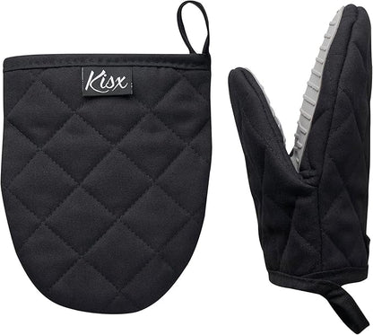 Oven Mitts Heat Resistant – Mini Oven Mitts, Silicone Gloves Heat Resistant by KisxLiving
