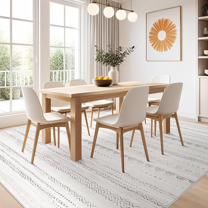 Nakagishi 6x10 Area Rugs Living Room: Washable Boho Large Neutral Soft - Image 6