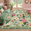 RELEANY Floral 5x7 Area Rugs Washable Print Boho Cute Carpet Non Slip Flower by RELEANY