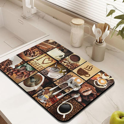 Coffee Bar Mat Accessories for Countertop Super Absorbent Anti-Slip Silicone - Image 3