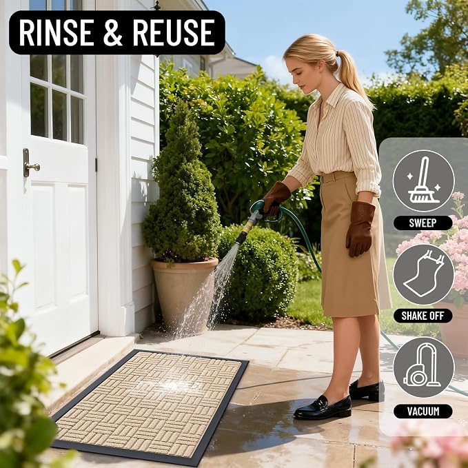 OLANLY Front Door Mat Outside Entrance 71x23, Heavy Duty Sturdy Natural Rubber - Image 8
