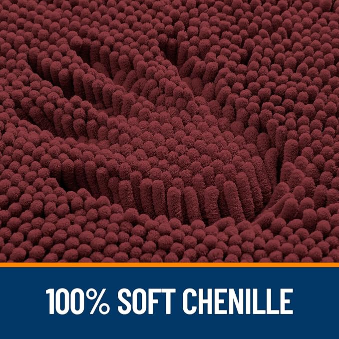 OLANLY Bathroom Rugs 32x20, Extra Soft Absorbent Chenille Bath Rugs, Rubber - Image 2