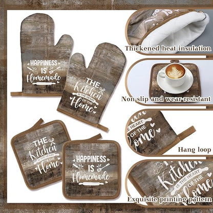 Leinuosen 8 Pcs Kitchen Towels and Oven Mitts Sets Pot Holders Dishcloths Set - Image 6