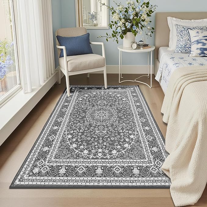 Lessymo 3 x 5 Area Rugs for Living Room- Machine Washable Area Rugs Boho Faux - Image 3