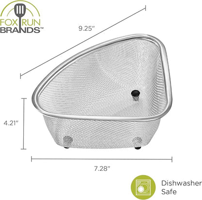Fox Run Large Stainless Steel Triangular Colander, 3 Quart Pasta Strainer - Image 6