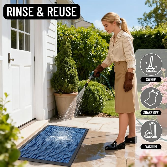 OLANLY Front Door Mat Outside Entrance 47x17, Heavy Duty Sturdy Natural Rubber - Image 7
