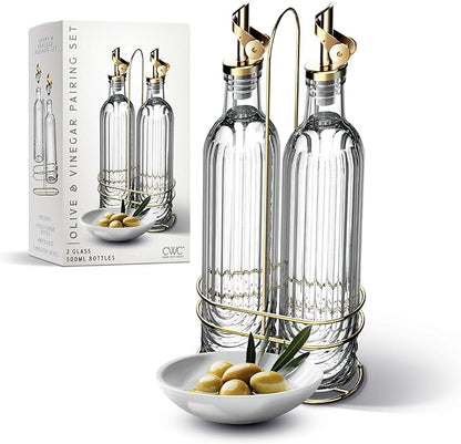 COOK WITH COLOR Glass Olive Oil Bottle Dispenser by CookwithColor