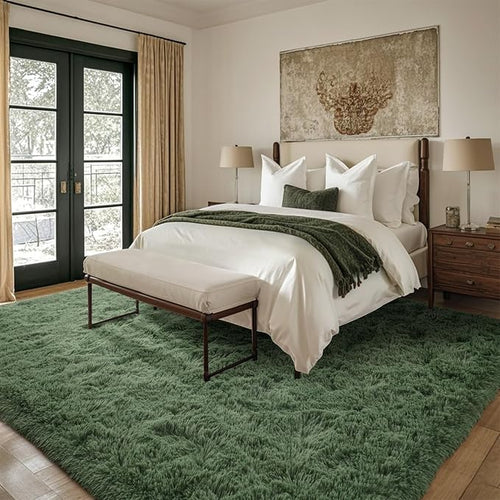 8x10 Ft Extra Large Shag Green Area Rug - Image 2