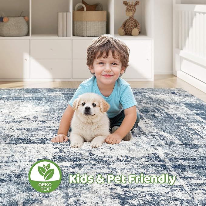 12x15 Area Rug Living Room: Washable Large Abstract Soft Rug Stain Resistant - Image 7