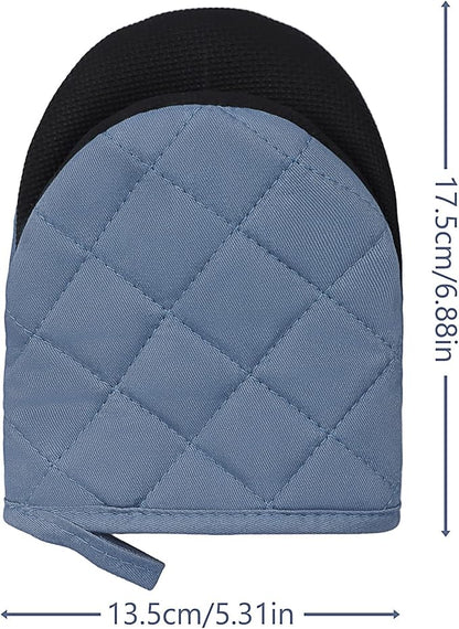 Short Oven Mitts, Heat Resistant 500°F, Silicone Grip Kitchen Gloves, Non-Slip - Image 2