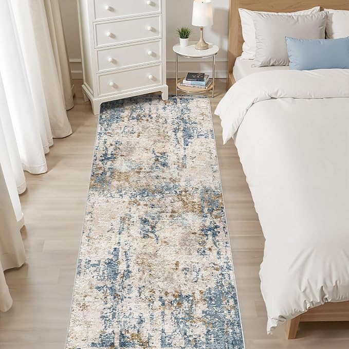 Runner Rug Kitchen Washable Rugs: 3x10 Non-Slip Abstract Soft Modern Stain - Image 6
