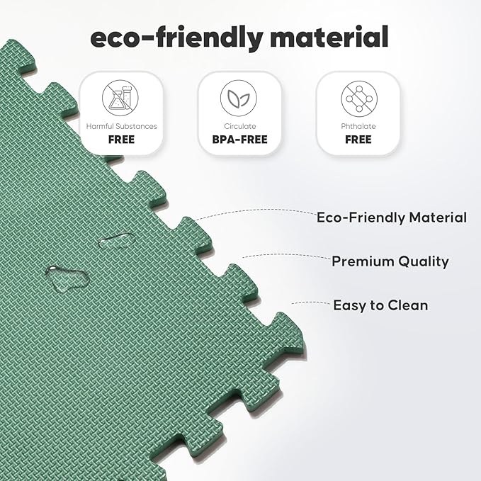 24 Pack Home Gym Mat, Puzzle Exercise Mat, EVA Interlocking Foam Floor Tiles - Image 4