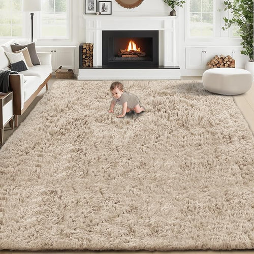 8x10 Area Rugs for Living Room: Fluffy Shag Soft Washable Rug Large Fuzzy Plush by VECARF