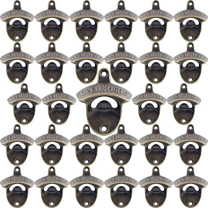30 PCS Old Fashioned Beer Bottle Opener Wall Mounted Bulk, Antique Bronze Beer by Wallmountedbottleopener