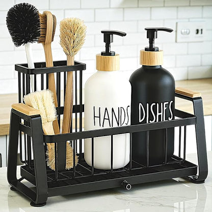 Kitchen Dish Soap Farmhouse Dispenser Set by LUXENEST