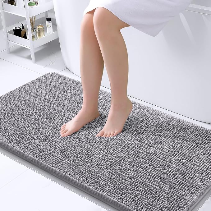 OLANLY Large Bathroom Rugs 45x27, Extra Soft Absorbent Chenille Bath Rugs by OLANLY