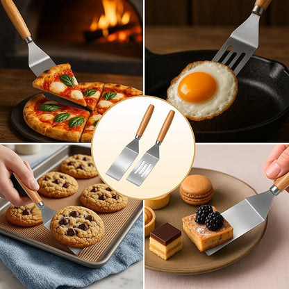 2Pcs Stainless Steel Spatula Set, Mini Serving Spatula - Image 4