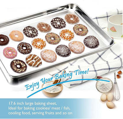 TeamFar Cookie Sheets with Cooling Racks, 17.6 x 13 x 1 Inch Stainless Steel - Image 6