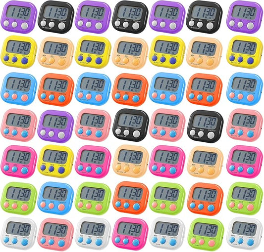 Weewooday 50 Pcs Large Classroom Timers Stopwatch Magnetic Kitchen Digital by Weewooday
