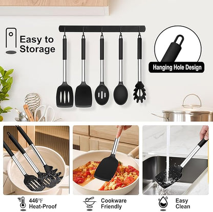TeamFar Cooking Utensils Set, for Nonstick Cookware Flipping Frying Turning - Image 6
