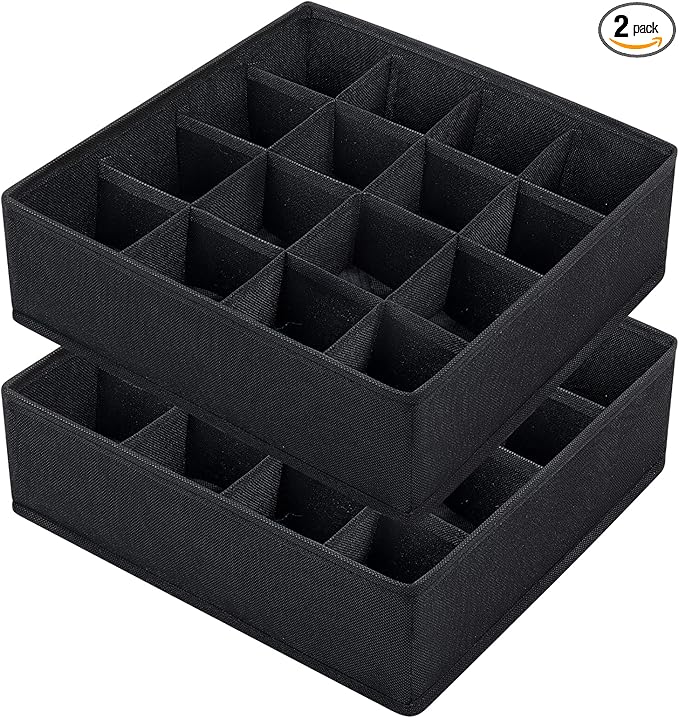 Joyoldelf Sock Drawer Organizer Divider, 16-cell Underwear Organizers and by APPRECIATELIFERELAXYOURSOUL