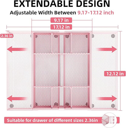Marbrasse Expandable Desk Drawer Organizer, Mesh Tray - Image 2