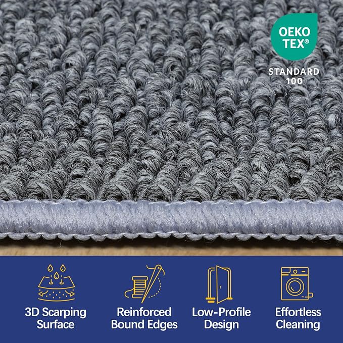 Dirt Trapping Door Mat 20x32, 3D Scarping Surface Doormat - Image 5