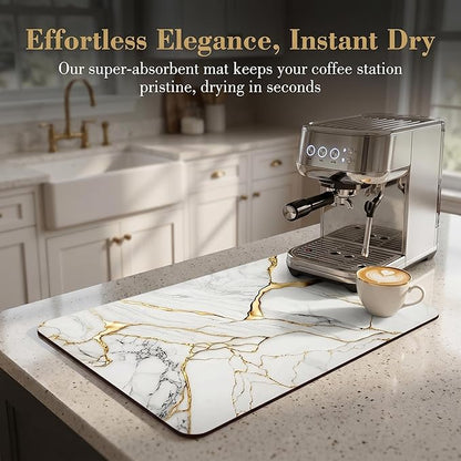 Coffee Mat or Dish Drying Mat Super Absorbent Drying Marble pattern Mat - Image 7