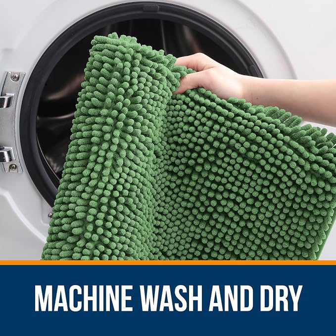 OLANLY Large Bathroom Rugs 50x30, Extra Soft Absorbent Chenille Bath Rugs - Image 5