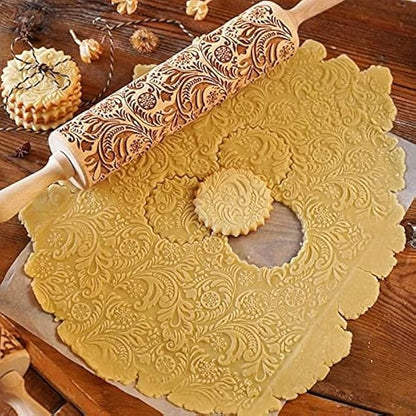Embossed Wooden Rolling Pin, Embossing Rolling Pin by RDGDFONG