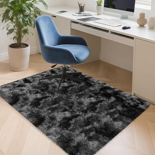 3x5 Dark Grey and Black Shaggy Rug - Image 2