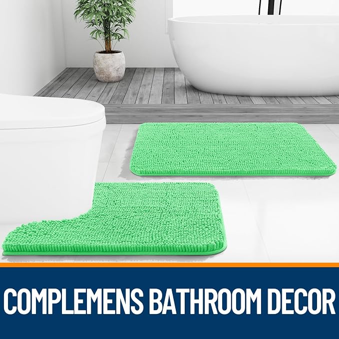 OLANLY Small Bathroom Rugs 24x16, Extra Soft Absorbent Chenille Bath Rugs - Image 7